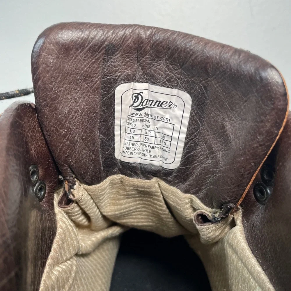 Danner 453 GORE-TEX Waterproof Waxed Leather Hiking Boots Mens 15M Dark Tan 5.5" - Picture 10 of 10